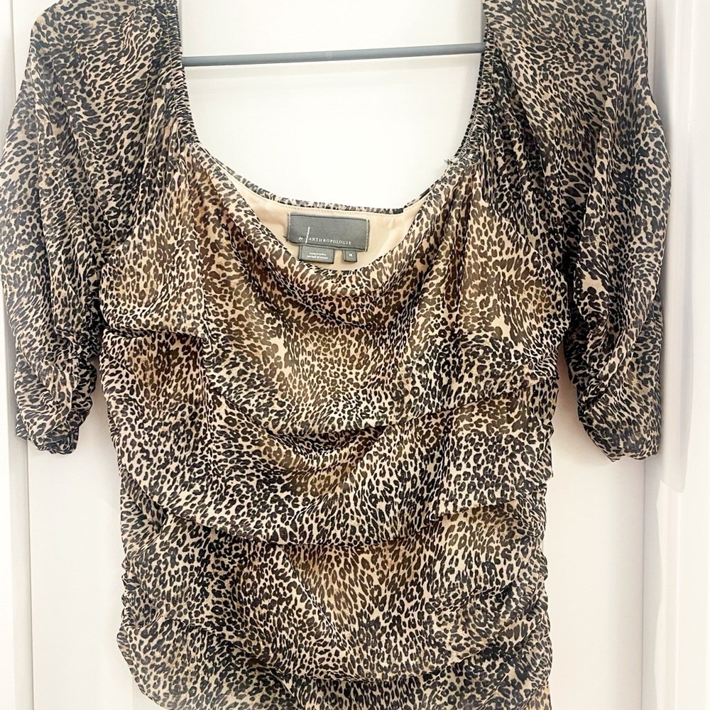 Anthropologie Leopard Print Women's Top